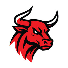 Red Bull Head Logo victor Design Template