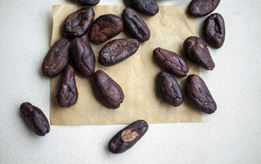 Raw cocoa beans for chocolate making