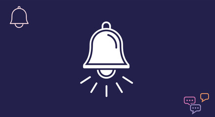 A clear white bell icon, acting as a light bulb, radiates bright ideas and important notifications against a deep blue backdrop.