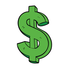 A bright green dollar sign symbolizing wealth, money, and financial success. Perfect for designs about business, banking, savings, or economic growth themes.
