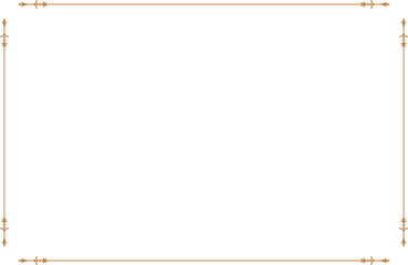 Minimalist Ornate Border Rectangle  Frame Gold with Swirl Corners. 2