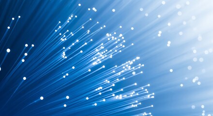 Fiber Optic Cables Transmitting Data Network Technology and Modern Communication System