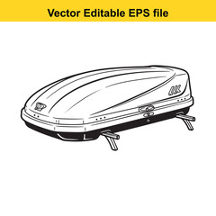 Obraz premium Line art drawing of a car roof box, a practical accessory for extra storage space on a vehicle