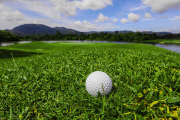 golf ball on grass field