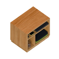 Bedside Cabinet 3D Illustration