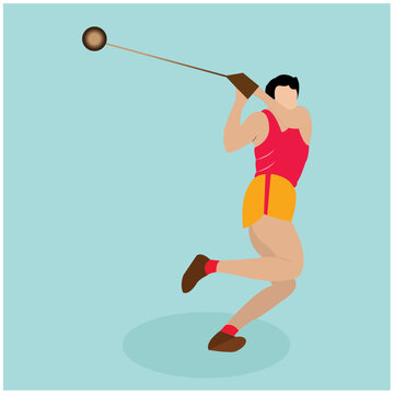  Hammer Throw Vector Image
