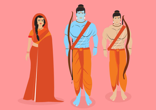 Ram Laxman And Sita Vector Image 