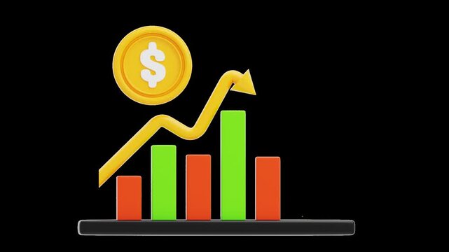3D Animation of Financial Charts | Alpha Channel