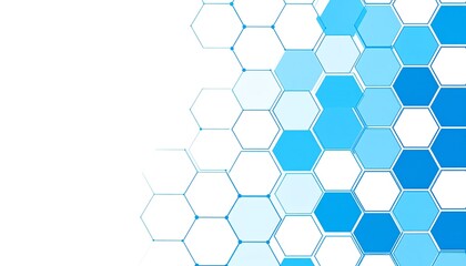 Abstract honeycomb background with hexagonal blue gradient