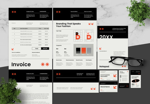 Orange Black Fashion Branding Pack
