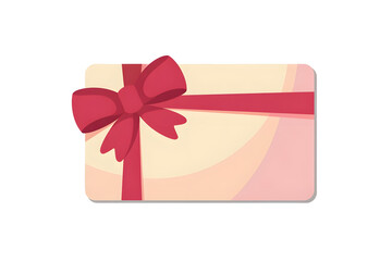 Gift Card with Red Ribbon &ndash; Elegant Pink Background for Gifting, Branding, or Promotional Design