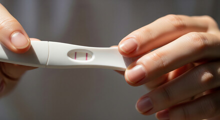 Positive Pregnancy Test Held in Hands