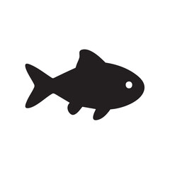 Simple black silhouette of a fish a minimalist aquatic creature depiction