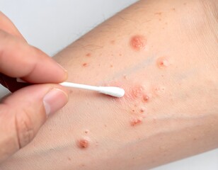  skin rash with small bumps dabbed with a cotton swab
