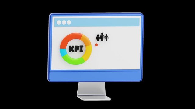 3D KPI Dashboard | Alpha Channel