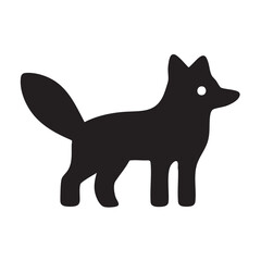 Simple black silhouette of a fox facing to the right side