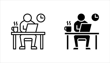 Part time job icon set. flexible schedule work icon, worker hours, vector illustration on white background