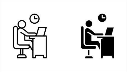 Part time job icon set. flexible schedule work icon, worker hours, vector illustration on white background