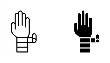 Elastic bandage icon set. Suffer from injury. Join trauma treatment. vector illustration on white background