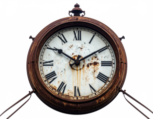 Antique Wooden Wall Clock with Roman Numerals