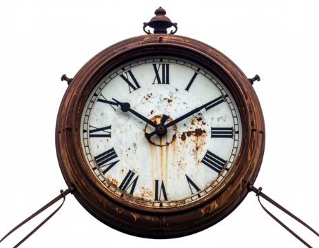 Antique Wooden Wall Clock with Roman Numerals