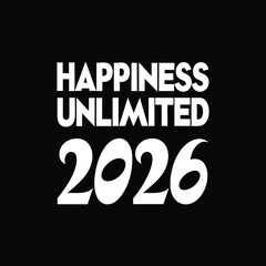 Obraz premium Vector art of happy new year 2026 typography design