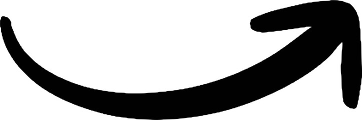 Black Hand-drawn marker arrow hand-drawn. Arrow icon. Arrow drawn with marker arrows doodle icon Hand drawn freehand different curved lines swirls  Direction pointers. Grunge  marker drawing  Vector 