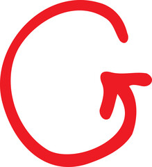 Red Hand-drawn marker arrow hand-drawn. Arrow icon. Arrow drawn with marker arrows doodle icon Hand drawn freehand different curved lines swirls  Direction pointers. Grunge  marker drawing  Vector 