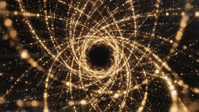 Abstract Golden Holographic Data Swirl with Particle Effects in the Digital Universe