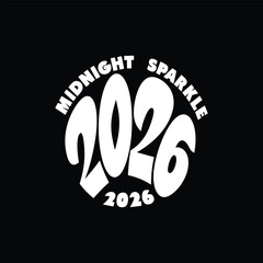 Vector art of happy new year 2026 typography design