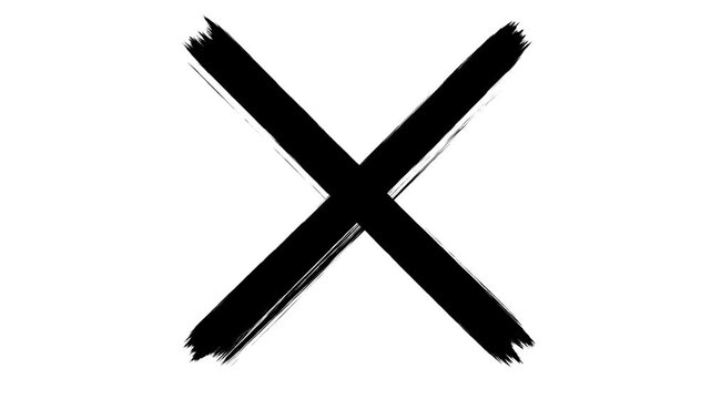 brush tick and cross signs animation, right and wrong animated stroke, abstract motion overlay