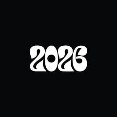 Vector art of happy new year 2026 typography design