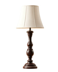 Elegant lamp dark wood base, simple white shade