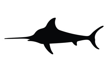 Sailfish silhouette, Swordfish silhouette vector illustration
