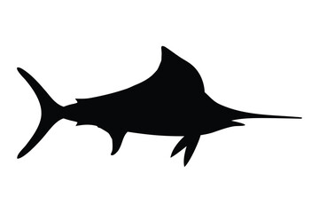 Sailfish silhouette, Swordfish silhouette vector illustration
