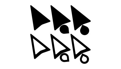 Mouse Pointer or Cursor Icon Set with Drop Effect