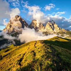 Majestic Peaks of Chaukhi Massif in Georgias Caucasus Mountains.