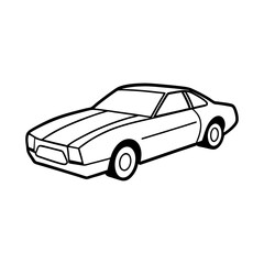 Naklejka premium Coupe Car with Racing Stripes