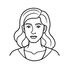 Minimalist Line Drawing of Woman’s Face and Shoulders