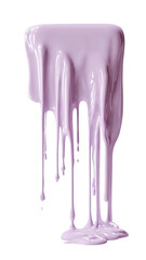 Dripping, smooth, purple paint cascading down on a black background