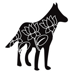 Flower Dog Animal SVG Vector 4
