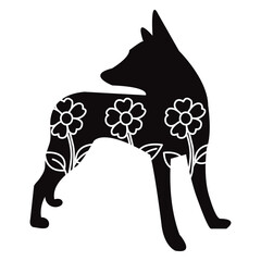 Flower Dog Animal SVG Vector 5