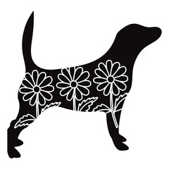 Flower Dog Animal SVG Vector 6