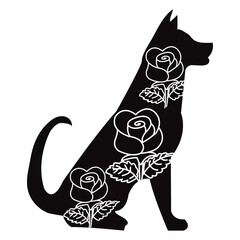 Flower Dog Animal SVG Vector 11