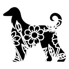 Flower Dog Animal SVG Vector 14