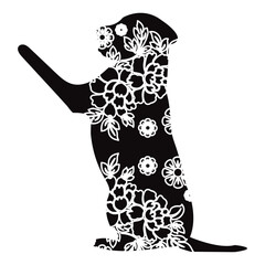 Flower Dog Animal SVG Vector 25