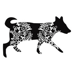 Flower Dog Animal SVG Vector 26