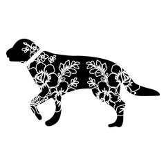 Flower Dog Animal SVG Vector 29