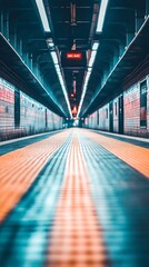 Urban subway tunnel perspective, vibrant colors