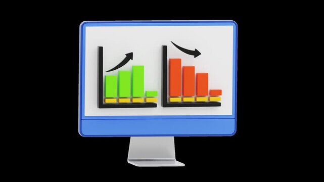 3D Animation of Trend Projection | Alpha Channel
